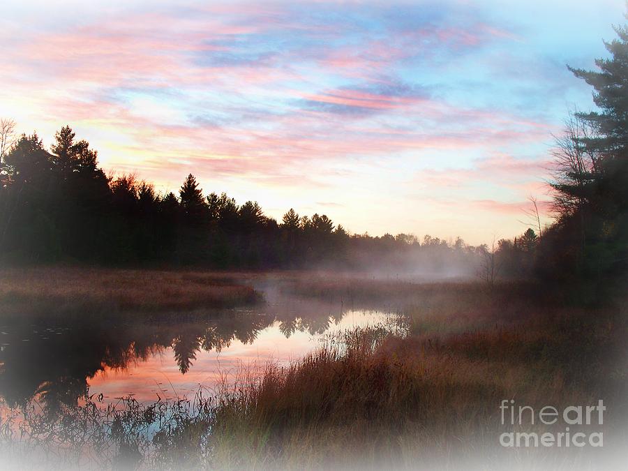 Towards Schoolhouse Pond...in the morning mist Photograph by Joy Nichols