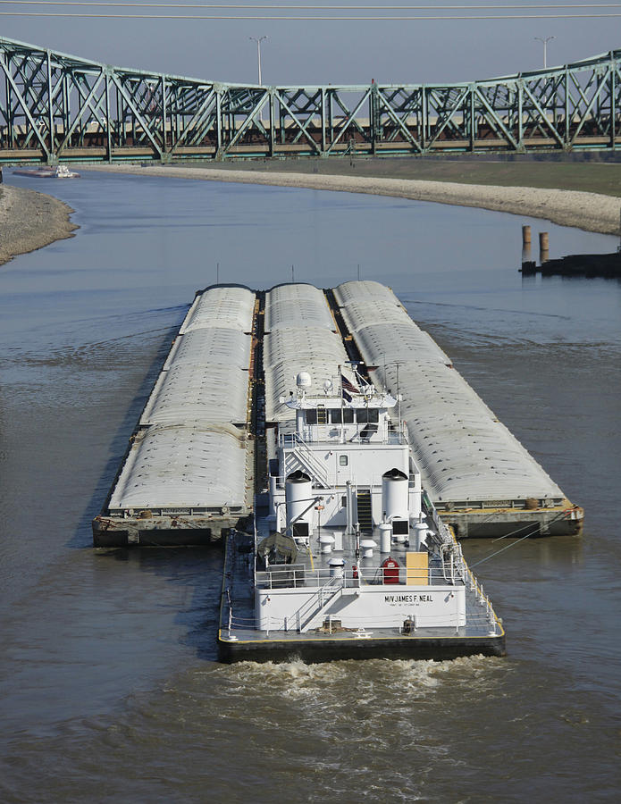 Towboat James Neal in the Chain of Rocks Canal Photograph by Garry McMichael