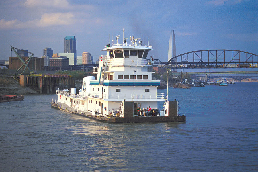 Skyline Photograph - Towboat Patricia Gail St Louis by Garry McMichael