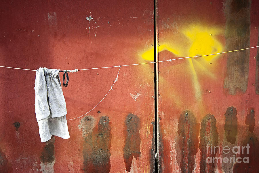 Towel on string Photograph by Hitendra SINKAR