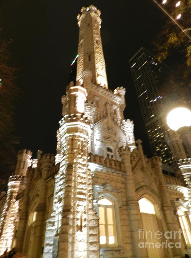 Chicago Photograph - Tower at Night by Snapshot Studio