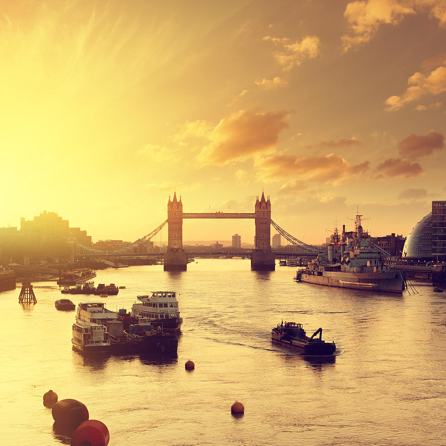 Tower Bridge & Thames river at dawn Photograph by Mammuth