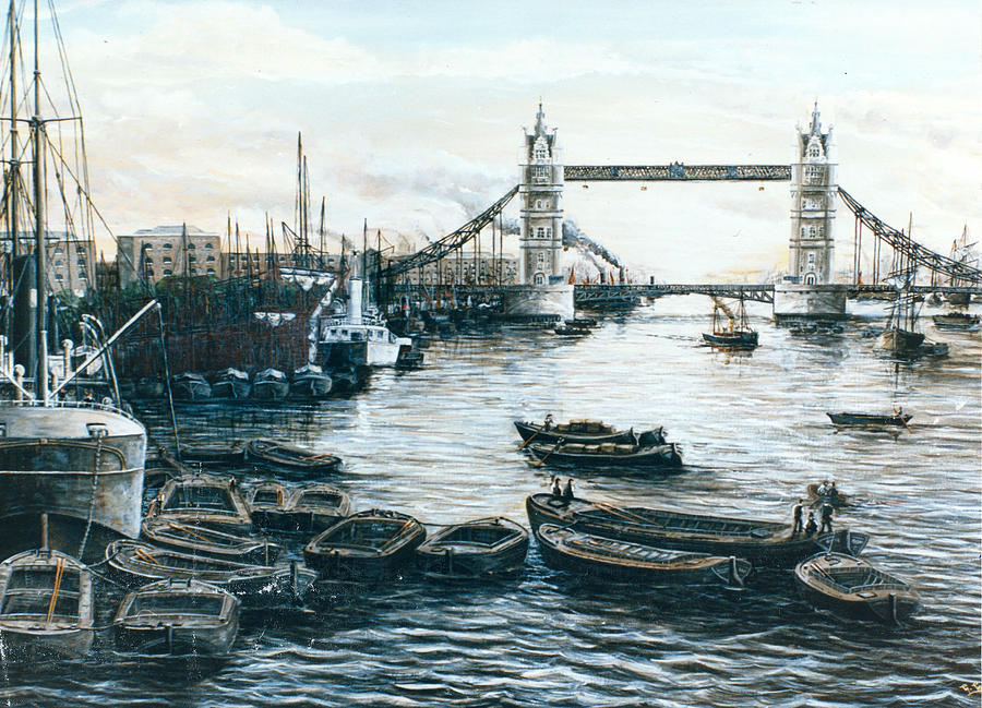 Tower Bridge and The Upper Pool London Painting by Mackenzie Moulton
