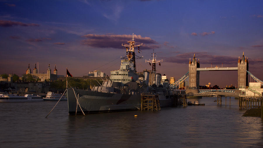 London Photograph - Tower  Bridge HMS Belfast Tower of London by David French