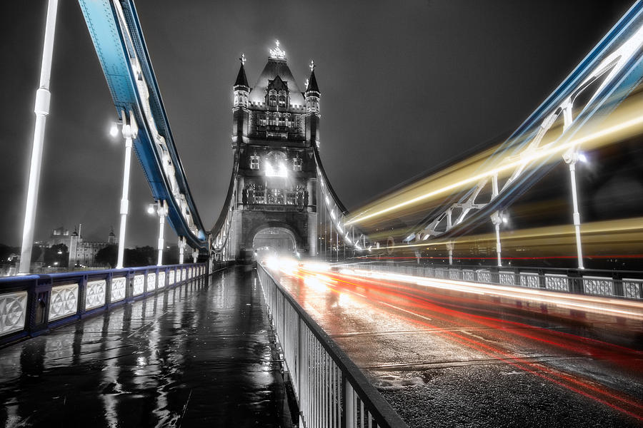London Photograph - Tower Bridge lights by Ian Hufton