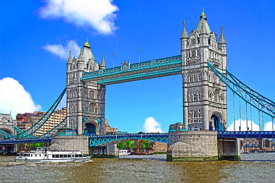 London Mixed Media - Tower Bridge by Peter Allen