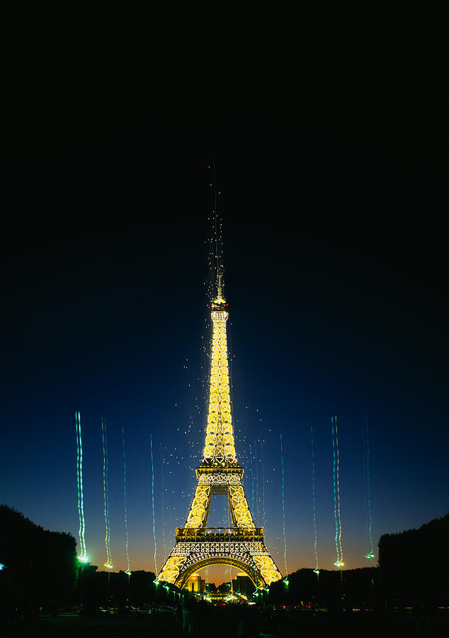 Tower Lit Up At Night, Eiffel Tower Photograph by Panoramic Images