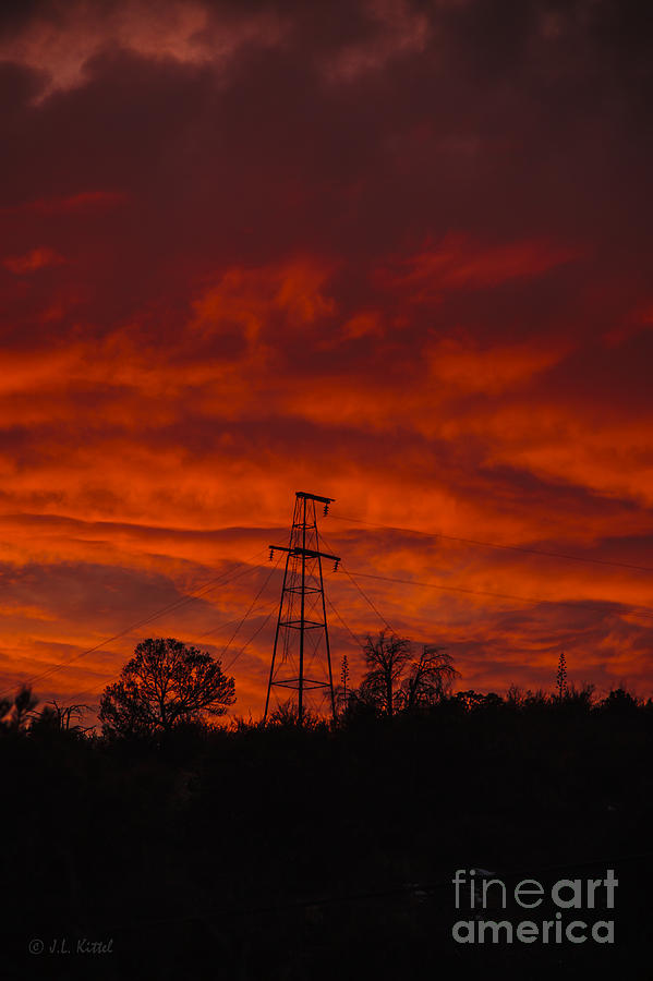 Sunset Photograph - Red Clouds Tower Above Us by Medicine Tree Studios