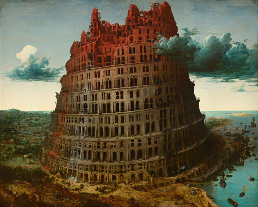 Vintage Painting - Tower of Bable by Mountain Dreams