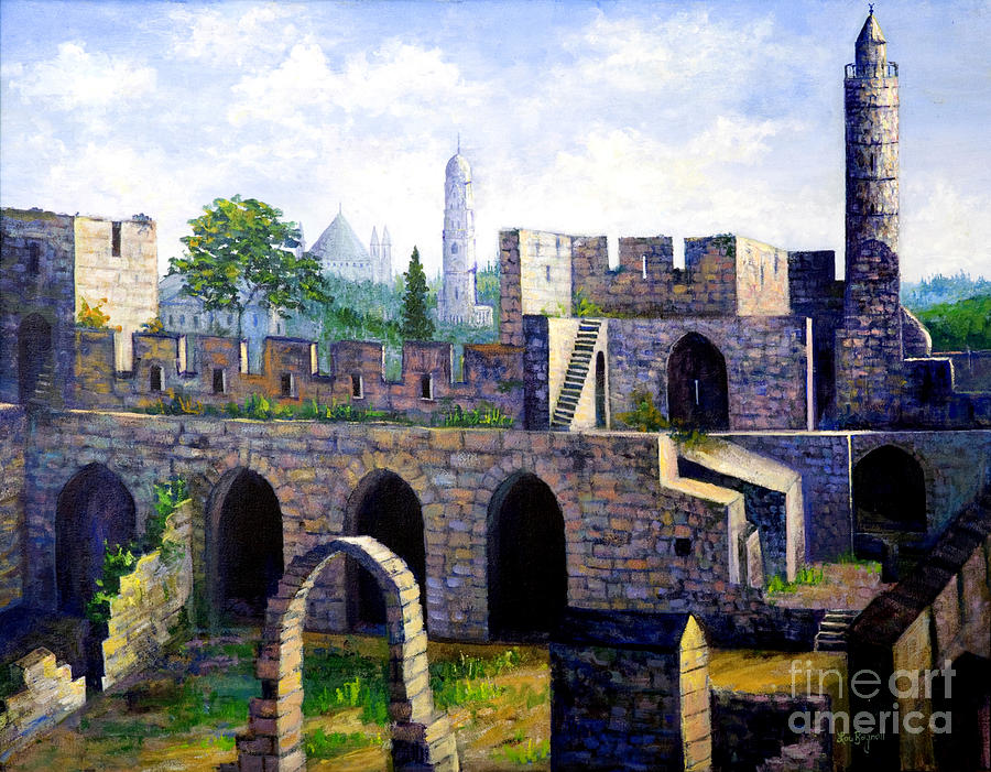 Tower of David Painting by Lou Ann Bagnall
