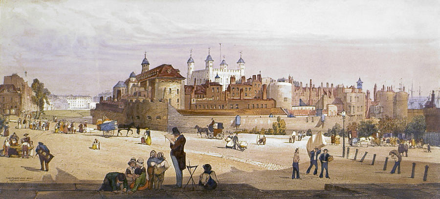 Castle Painting - Tower Of London, 1842 by Granger