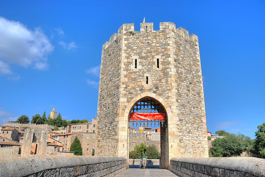 Tower of Medieval Bridge in Besalú - Catalonia, Spain Photograph by Ventura Carmona