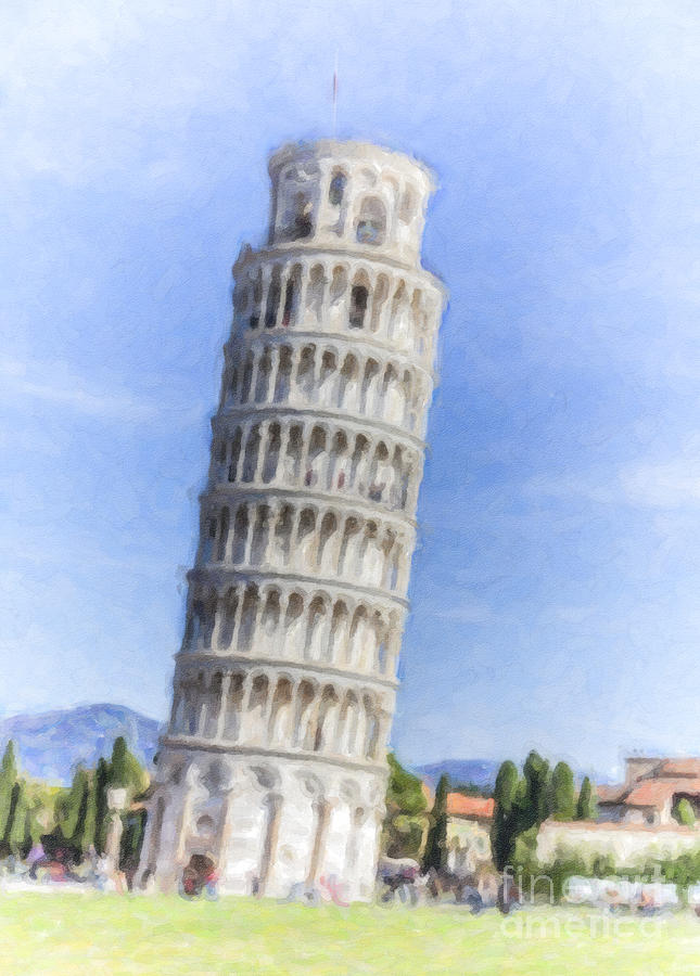 Architecture Digital Art - Tower of Pisa by Liz Leyden