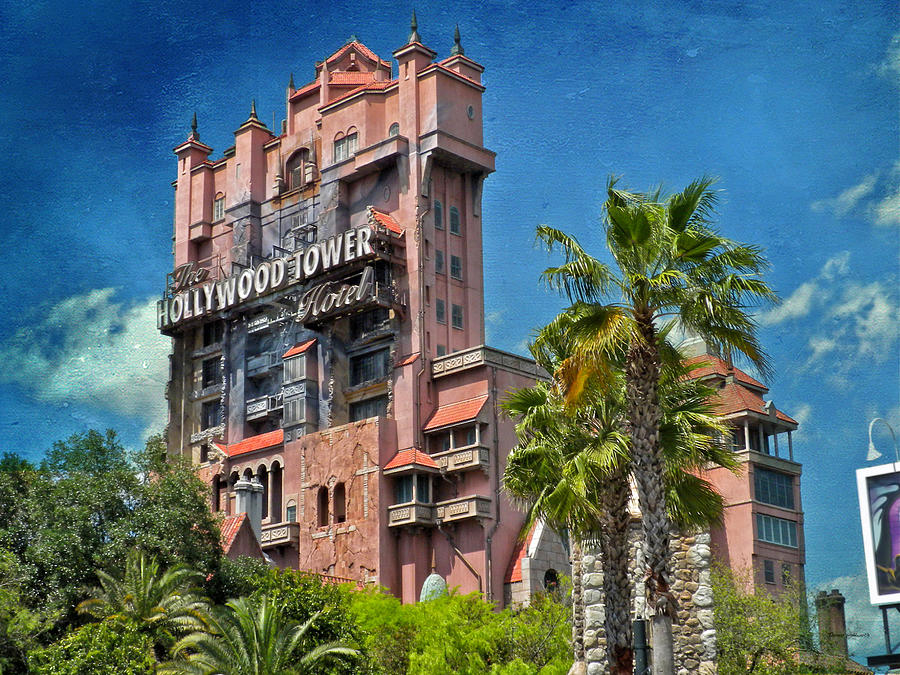 Tower Of Terror Disney World Textured Sky Photograph by Thomas Woolworth