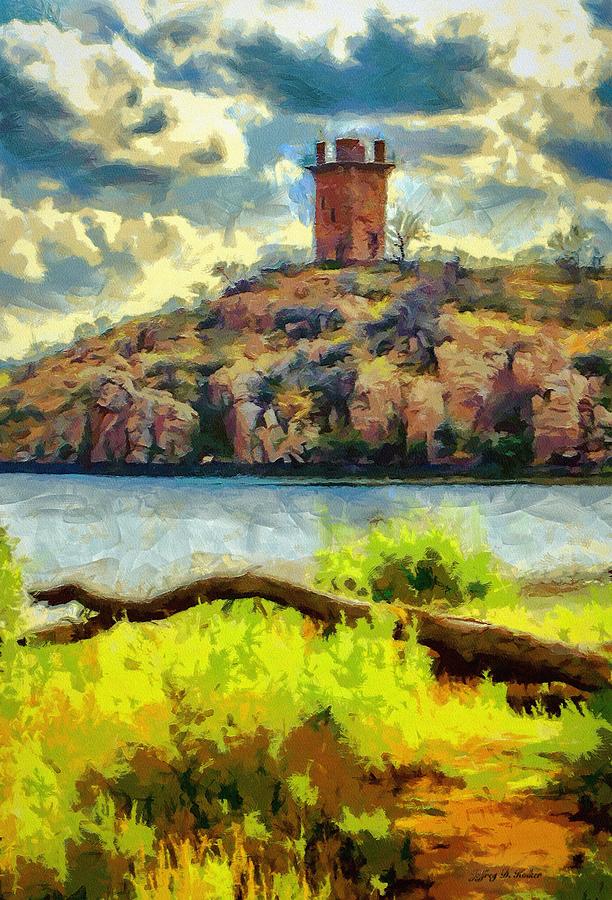 Tower on the Bluff Painting by Jeffrey Kolker