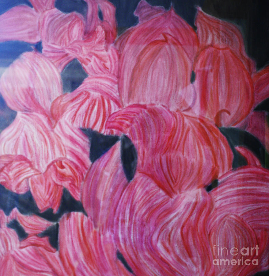 Flower Pastel - Towering Red Roses by Coelina Jones