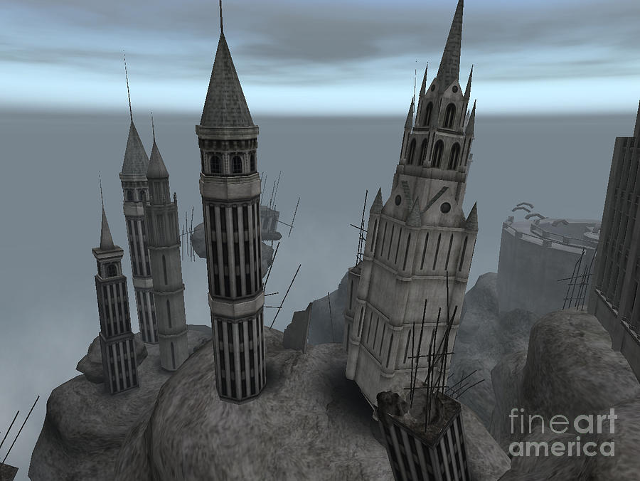 Towers in fantasy Digital Art by Susanne Baumann