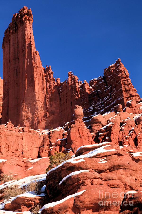 Fisher Towers Photograph - Towers In The Sky by Adam Jewell