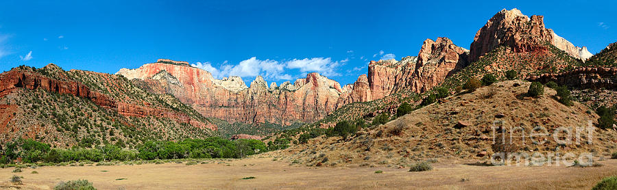 Zion National Park Photograph - Towers of the Virgin - Zion National Park in Utah by Jamie Pham