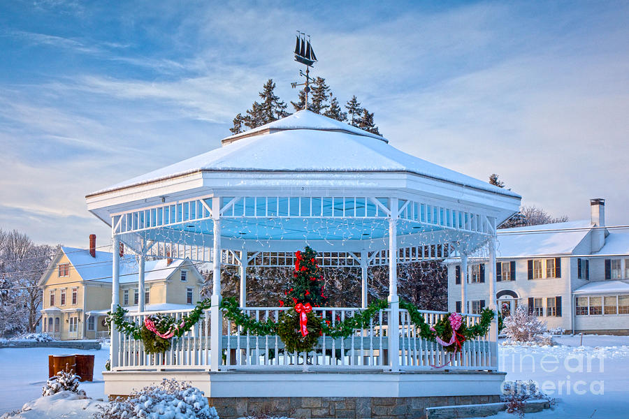 Town Bandstand at Christmas Photograph by Susan Cole Kelly