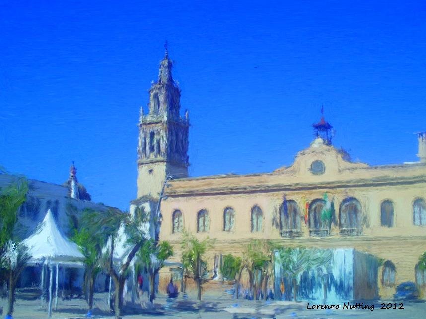 Town Hall in Ecija Spain Painting by Bruce Nutting