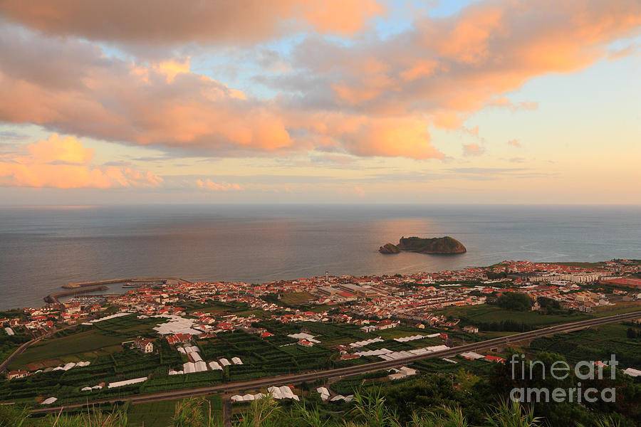 Sunset Photograph - Town in Azores by Gaspar Avila