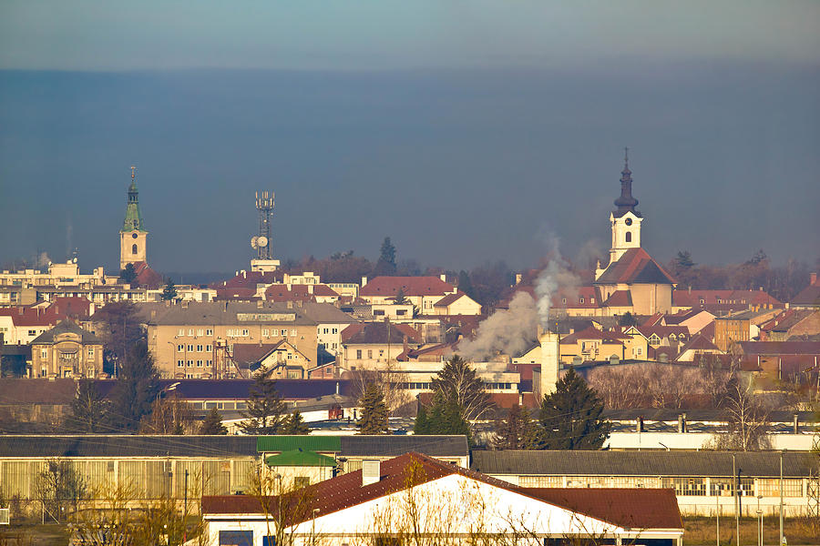 Town of Bjelovar winter skyline Photograph by Brch Photography