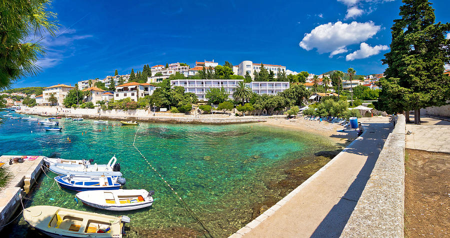 Town Of Hvar Turquoise Waterfront View Photograph