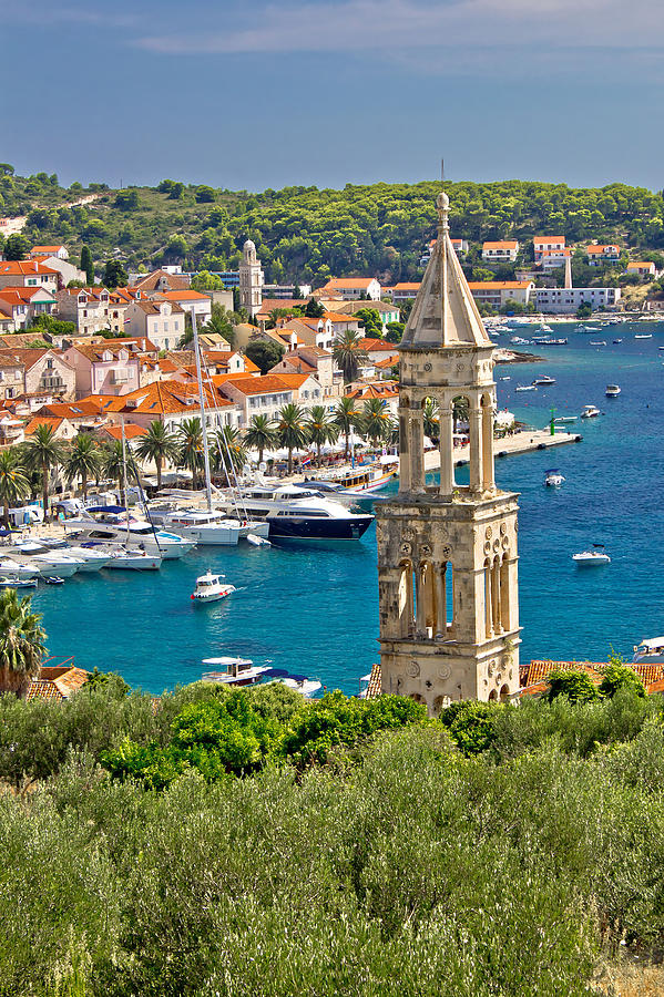 Town of Hvar yacht harbor Photograph by Brch Photography