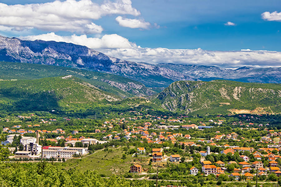 Town of Knin and Dinara mountain Photograph by Brch Photography