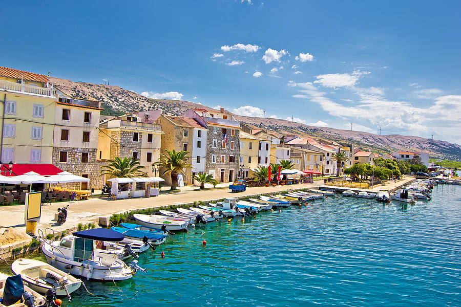 Town of Pag colorful waterfront Photograph by Brch Photography