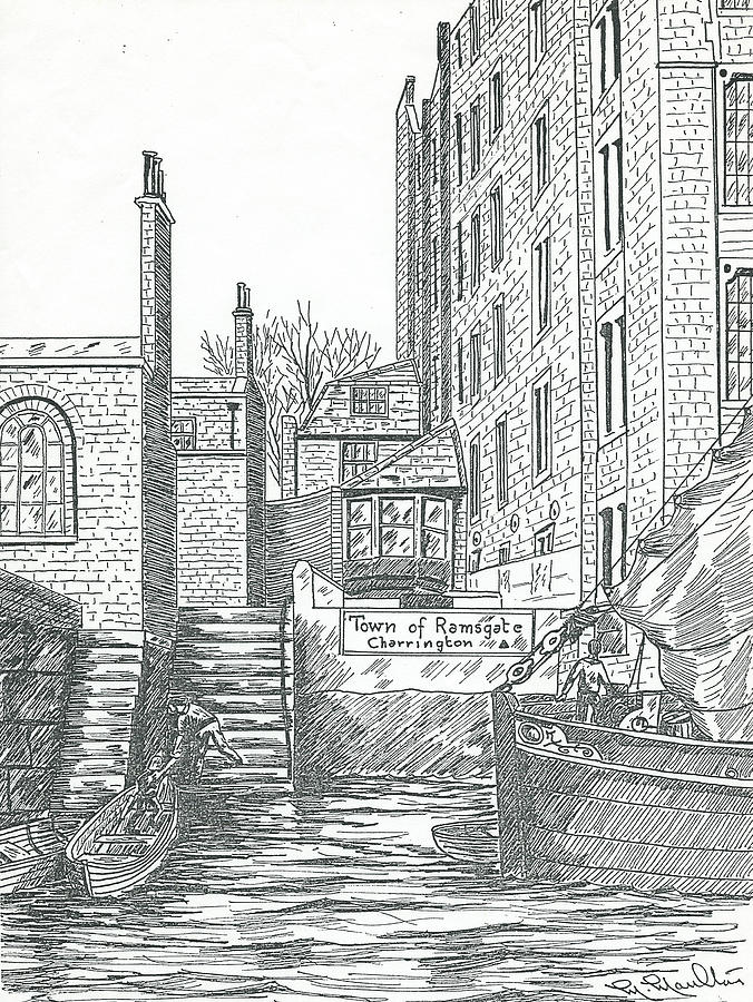 Town of Ramsgate Wapping from the river Painting by Mackenzie Moulton