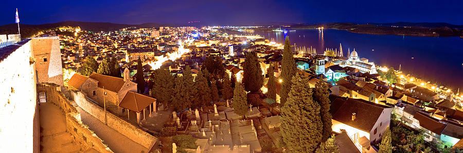 Town of Sibenik evening panorama Photograph by Brch Photography