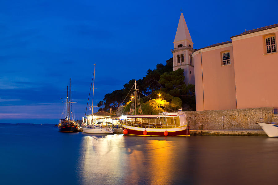 Town of Veli Losinj church and harbour Photograph by Brch Photography