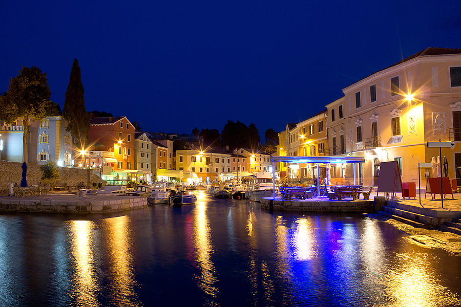 Town of Veli Losinj waterfront evening Photograph by Brch Photography