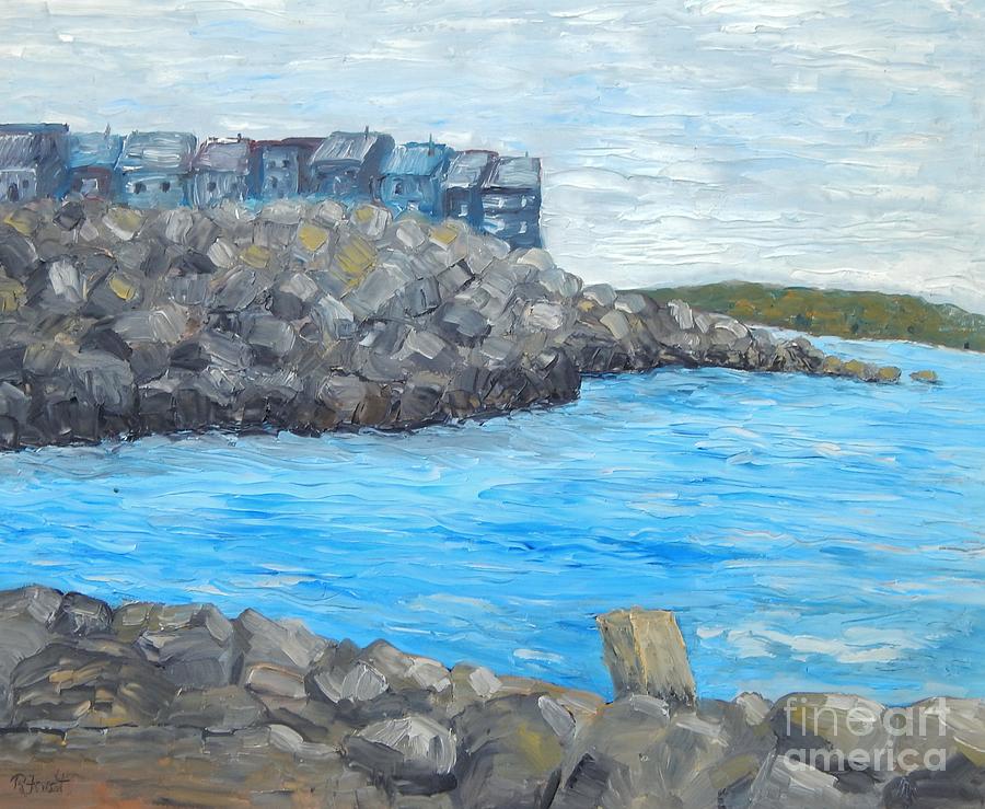 Town On The Shore Painting by Reb Frost