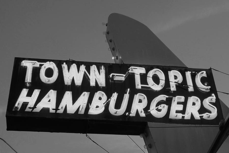 Town-Topic Hamburgers bw Photograph by Elizabeth Sullivan
