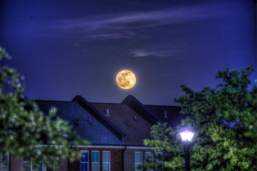 Townhouse Moonrise Photograph by Robbie Bischoff