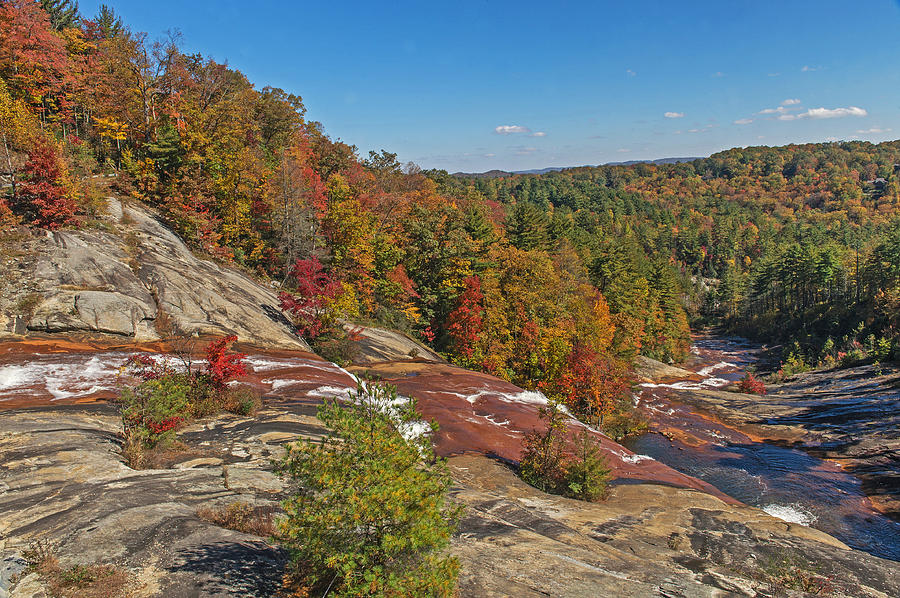 Toxaway Falls in the Fall   North Carolina Photograph by Willie Harper
