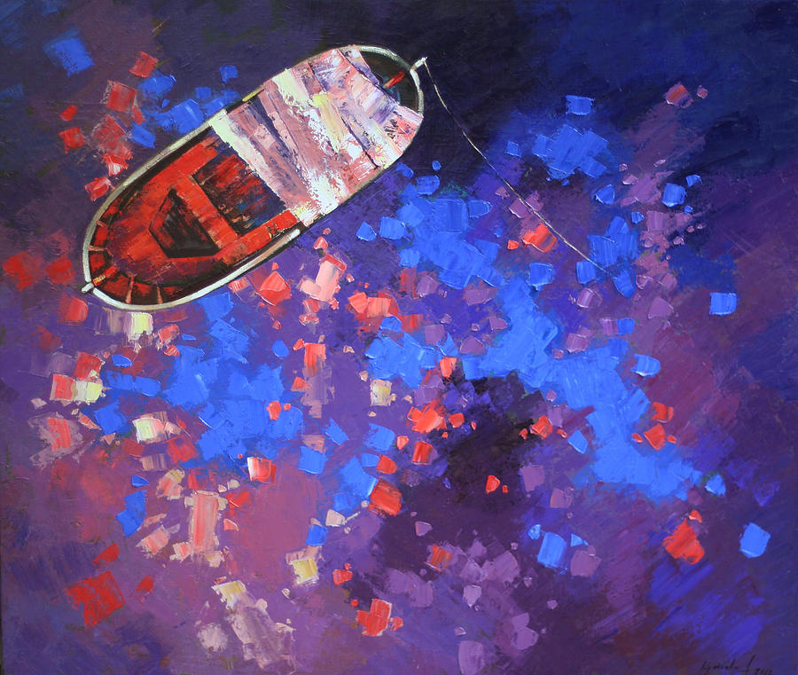 Toy boat Painting by Anastasija Kraineva