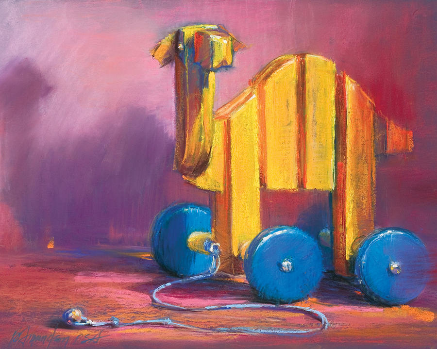 Child Pastel - Toy Camel by Beverly Amundson