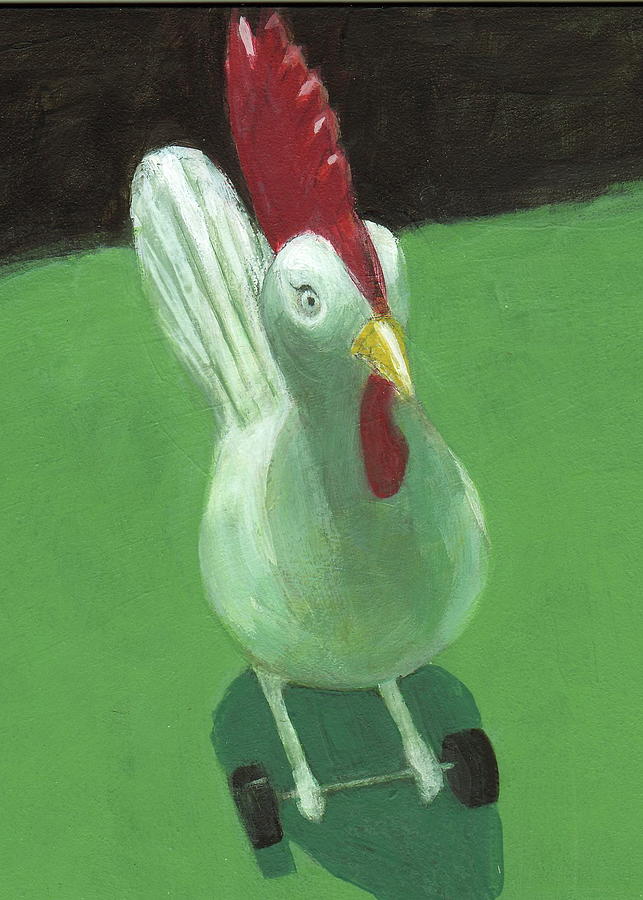 Toy Chicken Painting by Kazumi Whitemoon