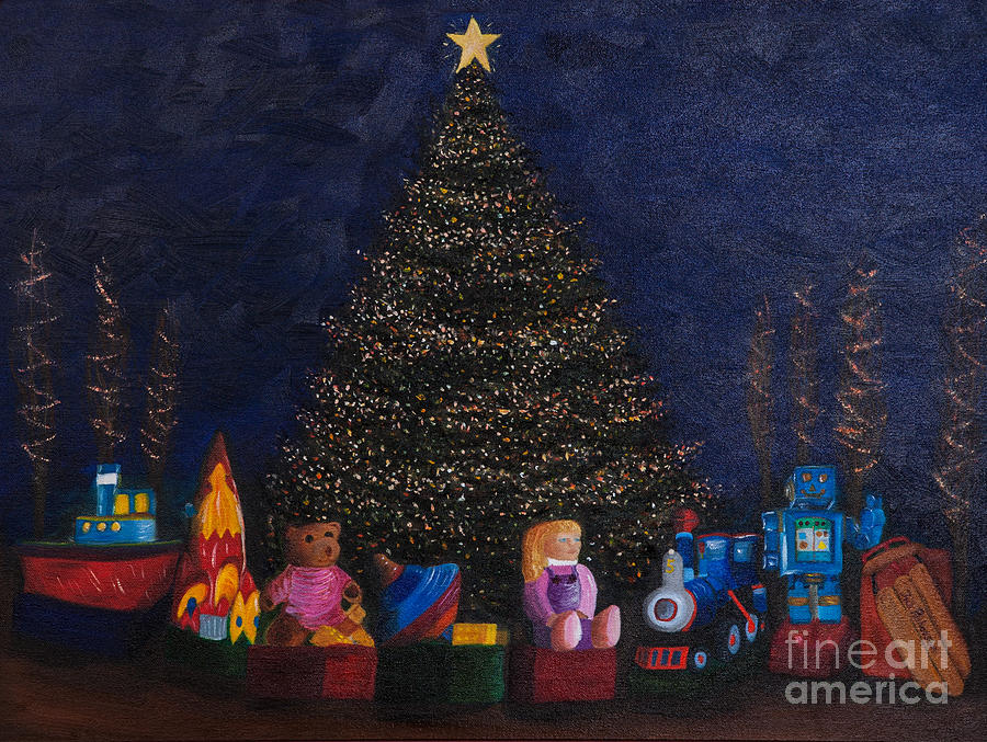 Christmas Toys Painting by Iris Richardson