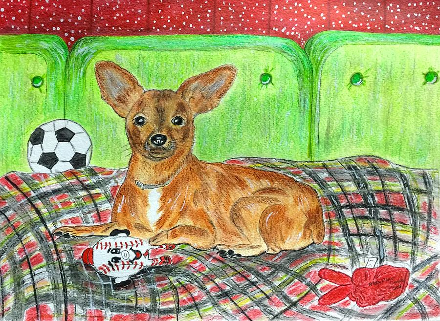 Toy Rat Terrier Painting by Kathy Marrs Chandler