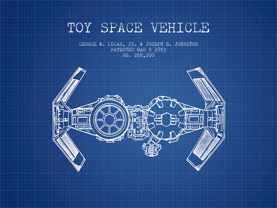 Toy Spaceship Vehicle Patent From 1983 - Blueprint Digital Art