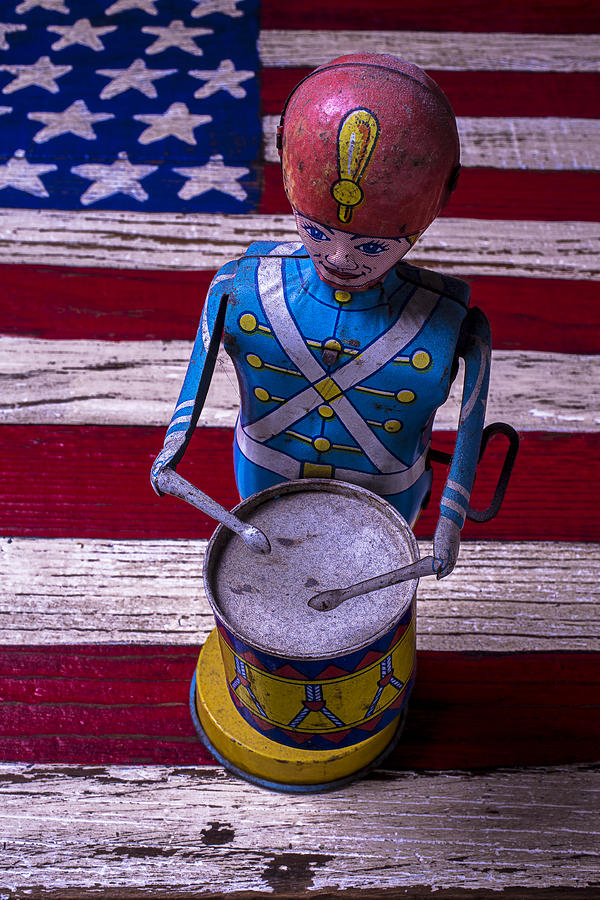 Toy Tin Drummer Photograph by Garry Gay