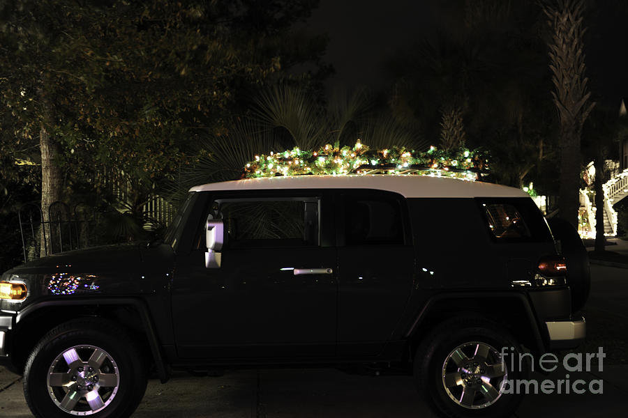 Christmas Photograph - Toyota FJ Christmas Lights by Dale Powell