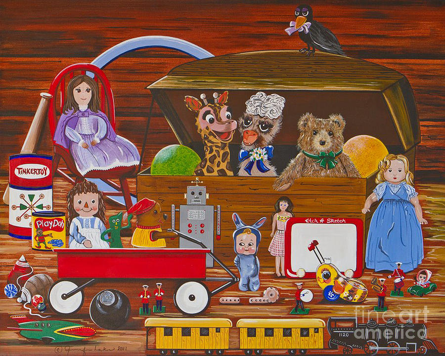 Toys in the Attic Painting by Jennifer Lake