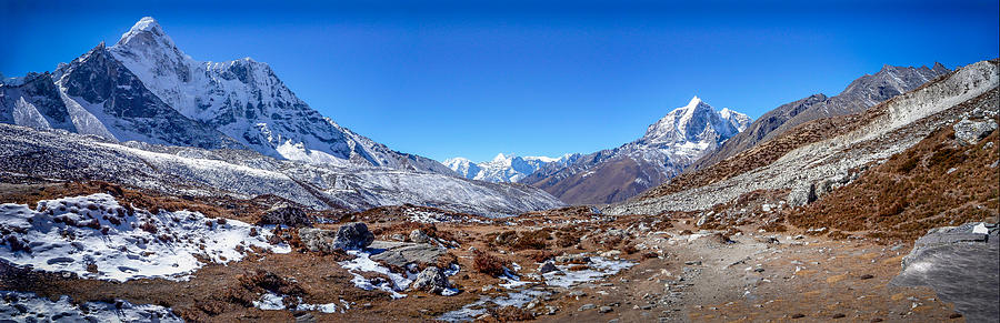 Chukhung Photograph - Pano Track to Dingboche by David Melville