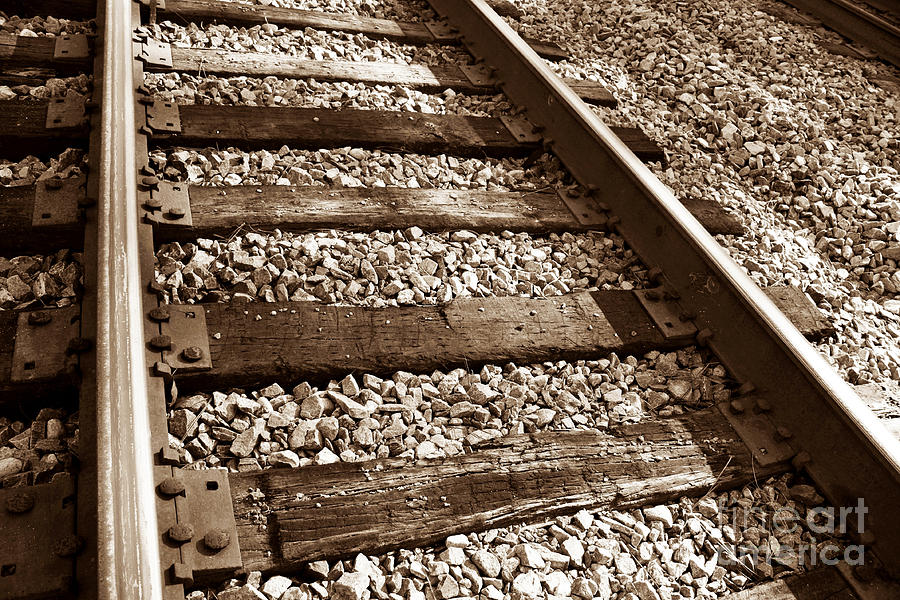 Black And White Photograph - Tracks by Southern Photo